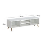 Έπιπλο τηλεόρασης Loren Megapap χρώμα λευκό 120x30x40εκ.