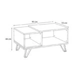 Τραπεζάκι σαλονιού Don μελαμίνης χρώμα γκρι σκυροδέματος 90x55x44εκ.