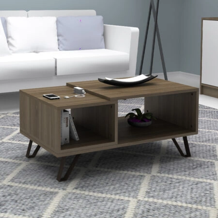 Τραπεζάκι σαλονιού Don Megapap χρώμα καρυδί 90x55x44εκ.