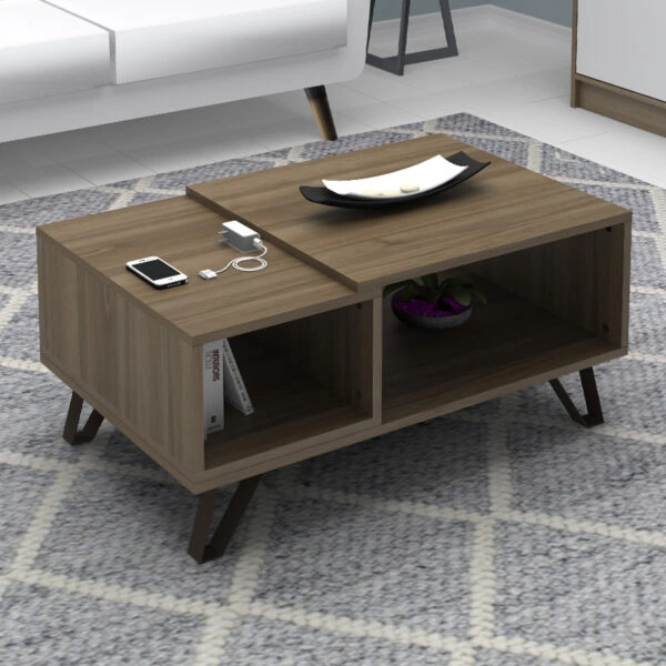 Τραπεζάκι σαλονιού Don Megapap χρώμα καρυδί 90x55x44εκ.