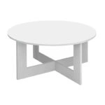 Τραπεζάκι σαλονιού Kati Megapap χρώμα λευκό Ø80x42εκ.