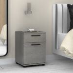 Κομοδίνο - Συρταριέρα γραφείου Veto Megapap χρώμα γκρι σκυροδέματος 40x39x57εκ.