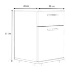 Κομοδίνο - Συρταριέρα γραφείου Veto Megapap χρώμα γκρι σκυροδέματος 40x39x57εκ.