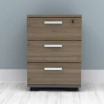 Συρταριέρα γραφείου με κλειδαριά επαγγελματική Venturo Megapap χρώμα ανθρακί - καρυδί 39x40x57εκ.