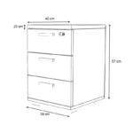 Συρταριέρα γραφείου με κλειδαριά επαγγελματική Venturo Megapap χρώμα ανθρακί - καρυδί 39x40x57εκ.