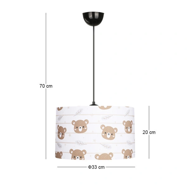 Φωτιστικό οροφής Tale Megapap E27 ύφασμα PVC μονόφωτο πολύχρωμο Ø33x70εκ.