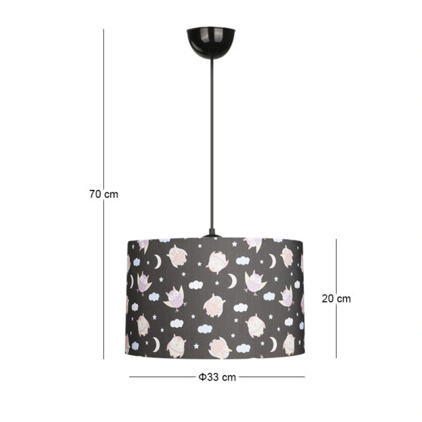 Φωτιστικό οροφής Tale Megapap E27 ύφασμα PVC μονόφωτο πολύχρωμο Ø33x70εκ.