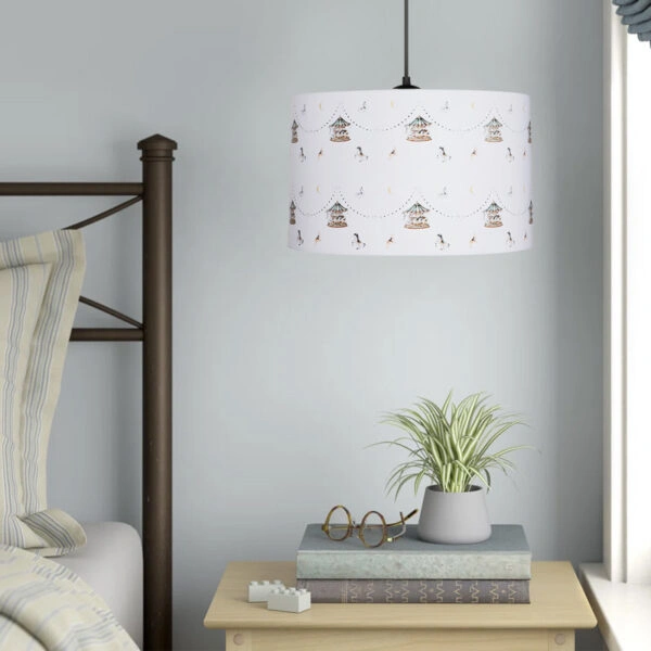 Φωτιστικό οροφής Tale Megapap E27 ύφασμα PVC μονόφωτο πολύχρωμο Ø33x70εκ.