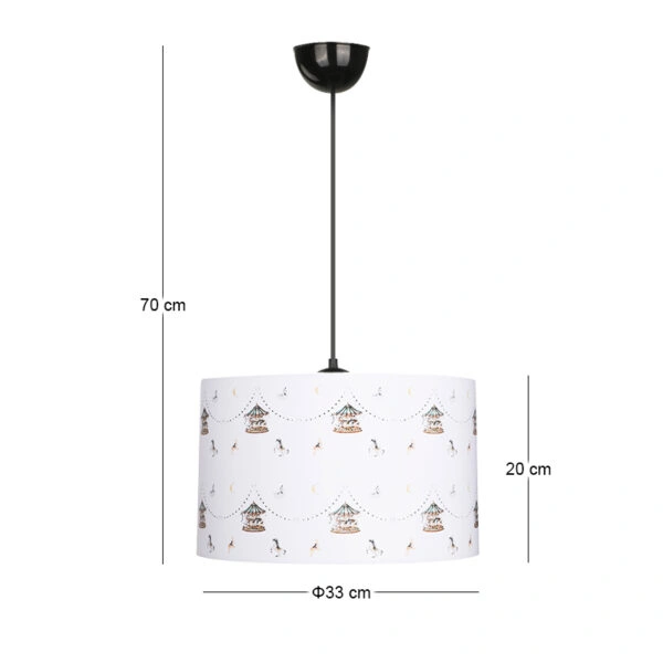 Φωτιστικό οροφής Tale Megapap E27 ύφασμα PVC μονόφωτο πολύχρωμο Ø33x70εκ.