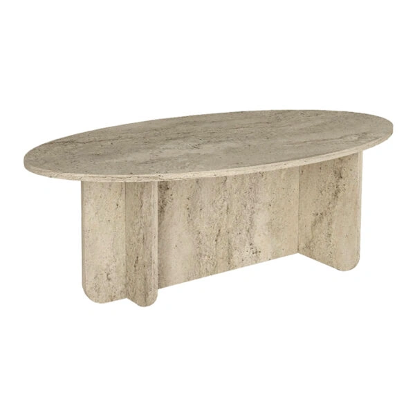 Τραπεζάκι σαλονιού Ravey Megapap χρώμα travertine 120x60x39,6εκ.
