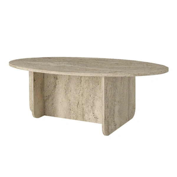 Τραπεζάκι σαλονιού Ravey Megapap χρώμα travertine 120x60x39,6εκ.