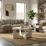 Τραπεζάκι σαλονιού Lemmar Megapap χρώμα sandstone Ø75x36,8εκ.