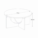Τραπεζάκι σαλονιού Lemmar Megapap χρώμα sandstone Ø75x36,8εκ.