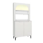 Έπιπλο κουζίνας με LED Melinta 2 Megapap χρώμα λευκό 90x40x181,8εκ.