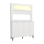 Έπιπλο κουζίνας με LED Melinta 4 Megapap χρώμα λευκό 120x40x181,8εκ.
