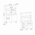 Έπιπλο κουζίνας με LED Melinta 4 Megapap χρώμα λευκό 120x40x181,8εκ.