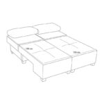 Καναπές - κρεβάτι πολυμορφικός Perenna Megapap τριθέσιος υφασμάτινος χρώμα ανθρακί 233x93x83εκ.