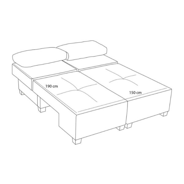 Καναπές - κρεβάτι πολυμορφικός Perenna Megapap τριθέσιος υφασμάτινος χρώμα ανθρακί 233x93x83εκ.