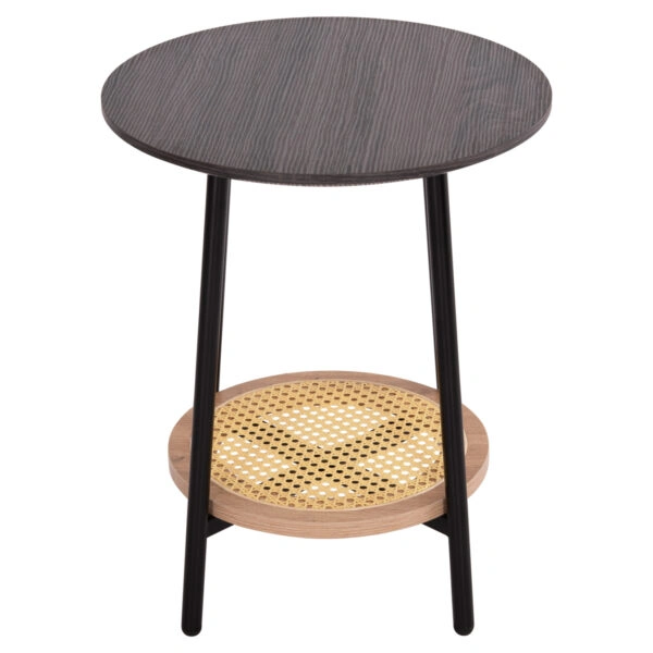 ΒΟΗΘΗΤΙΚΟ ΤΡΑΠΕΖAKI SEWELL HM18034 MDF ΣΕ ZEBRANO-ΜΕΤΑΛΛΙΚΑ ΠΟΔΙΑ-WICKER Φ45x55Υεκ