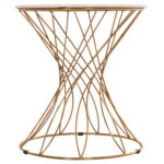 ΒΟΗΘΗΤΙΚΟ ΤΡΑΠΕΖΑΚΙ RUDY HM18037.01 ΚΕΡΑΜΙΚΟ TOP ΛΕΥΚΟ-ΜΕΤΑΛΛΟ ΧΡΥΣΟ Φ45x48,5Υεκ.