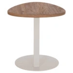 ΒΟΗΘΗΤΙΚΟ ΤΡΑΠΕΖΙ ΟΒΑΛ ALPER HM18328 MDF SONAMA--ΜΕΤΑΛΛΟ ΛΕΥΚΟ 50x50x51Υεκ.