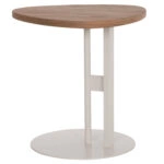 ΒΟΗΘΗΤΙΚΟ ΤΡΑΠΕΖΙ ΟΒΑΛ ALPER HM18328 MDF SONAMA--ΜΕΤΑΛΛΟ ΛΕΥΚΟ 50x50x51Υεκ.
