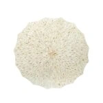 Artekko Ivory Εκρού Τραπέζι Σαλονιού από MDF και Capiz (90x90x40)cm