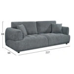 ΚΑΝΑΠΕΣ 3-ΘΕΣΙΟΣ STRUCTO HM3329.01 ΓΚΡΙ ΥΦΑΣΜΑ 227x94x88Υεκ.