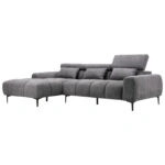 ΚΑΝΑΠΕΣ ΑΡΙΣΤΕΡΗ ΓΩΝΙΑ DIVYA HM3267.12L ΓΚΡΙ ΥΦΑΣΜΑ 264x175x99Υεκ.