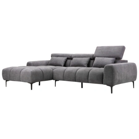 ΚΑΝΑΠΕΣ ΑΡΙΣΤΕΡΗ ΓΩΝΙΑ DIVYA HM3267.12L ΓΚΡΙ ΥΦΑΣΜΑ 264x175x99Υεκ.