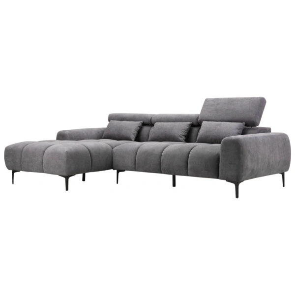 ΚΑΝΑΠΕΣ ΑΡΙΣΤΕΡΗ ΓΩΝΙΑ DIVYA HM3267.12L ΓΚΡΙ ΥΦΑΣΜΑ 264x175x99Υεκ.