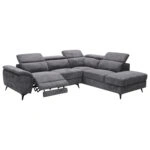 ΚΑΝΑΠΕΣ ΔΕΞΙΑ ΓΩΝΙΑ-ΑΝΑΚΛΙΣΗ & ΑΠΟΘ.ΧΩΡΟΣ-RESTRO HM3339.01R ΓΚΡΙ ΥΦΑΣΜΑ 284x224x76Υεκ