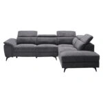 ΚΑΝΑΠΕΣ ΔΕΞΙΑ ΓΩΝΙΑ-ΑΝΑΚΛΙΣΗ & ΑΠΟΘ.ΧΩΡΟΣ-RESTRO HM3339.01R ΓΚΡΙ ΥΦΑΣΜΑ 284x224x76Υεκ