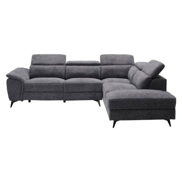 ΚΑΝΑΠΕΣ ΔΕΞΙΑ ΓΩΝΙΑ-ΑΝΑΚΛΙΣΗ & ΑΠΟΘ.ΧΩΡΟΣ-RESTRO HM3339.01R ΓΚΡΙ ΥΦΑΣΜΑ 284x224x76Υεκ