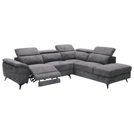 ΚΑΝΑΠΕΣ ΔΕΞΙΑ ΓΩΝΙΑ-ΑΝΑΚΛΙΣΗ & ΑΠΟΘ.ΧΩΡΟΣ-RESTRO HM3339.01R ΓΚΡΙ ΥΦΑΣΜΑ 284x224x76Υεκ