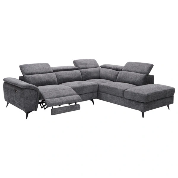 ΚΑΝΑΠΕΣ ΔΕΞΙΑ ΓΩΝΙΑ-ΑΝΑΚΛΙΣΗ & ΑΠΟΘ.ΧΩΡΟΣ-RESTRO HM3339.01R ΓΚΡΙ ΥΦΑΣΜΑ 284x224x76Υεκ