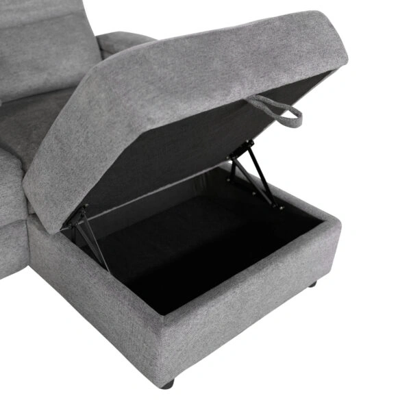 ΚΑΝΑΠΕΣ ΔΕΞΙΑ ΓΩΝΙΑ SYNTHIA HM3308.03R ΑΝΑΚΛΙΣΗ & ΑΠΟΘ.ΧΩΡΟΣ--ΓΚΡΙ 246x159x97Υεκ