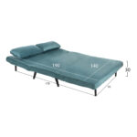 ΚΑΝΑΠΕΣ ΚΡΕΒΑΤΙ ASMA HM3077.15 2ΘΕΣΙΟΣ ΒΕΛΟΥΔΟ ΜΕΝΤΑ 140x75x89Yεκ.