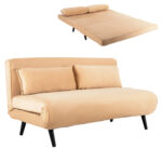 ΚΑΝΑΠΕΣ ΚΡΕΒΑΤΙ ASMA HM3077.17 2ΘΕΣΙΟΣ ΜΕ ΒΕΛΟΥΔΟ ΜΠΕΖ 142x96x74Y εκ.