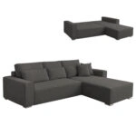 ΚΑΝΑΠΕΣ ΚΡΕΒΑΤΙ ΑΝΑΣΤΡΕΨΙΜH ΓΩΝΙΑ CORNERA HM3335.01 ΓΚΡΙ ΥΦΑΣΜΑ 269x155x89Yεκ