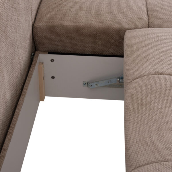 ΚΑΝΑΠΕΣ ΚΡΕΒΑΤΙ ΔΕΞΙΑ ΓΩΝΙΑ COMFYRA HM3336.03R ΜΠΕΖ ΥΦΑΣΜΑ 270x181x75Υεκ