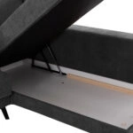 ΚΑΝΑΠΕΣ ΚΡΕΒΑΤΙ ΔΕΞΙΑ ΓΩΝΙΑ ZENORA HM3337.01R ΣΚΟΥΡΟ ΓΚΡΙ ΥΦΑΣΜΑ 304x212x80Υεκ
