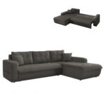 ΚΑΝΑΠΕΣ ΚΡΕΒΑΤΙ ΔΕΞΙΑ ΓΩΝΙΑ KANSO HM3338.01R ΓΚΡΙ ΥΦΑΣΜΑ 244x188x80Υεκ