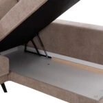 ΚΑΝΑΠΕΣ ΚΡΕΒΑΤΙ ΔΕΞΙΑ ΓΩΝΙΑ ZENORA HM3337.03R ΜΠΕΖ ΥΦΑΣΜΑ 304x212x80Υεκ