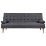 ΚΑΝΑΠΕΣ ΚΡΕΒΑΤΙ WANDA HM3149.01 ΜΕ ΓΚΡΙ ΥΦΑΣΜΑ ΚΑΙ 2 ΠΛΑΙΝΑ ΜΑΞΙΛΑΡΙΑ 190X84X83Y εκ.