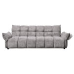 ΚΑΝΑΠΕΣ ΚΡΕΒΑΤΙ MELU HM3314.01 ΓΚΡΙ ΥΦΑΣΜΑ--ΚΑΘΙΣΜΑ POCKET SPRINGS 240-250x90x85Υεκ.