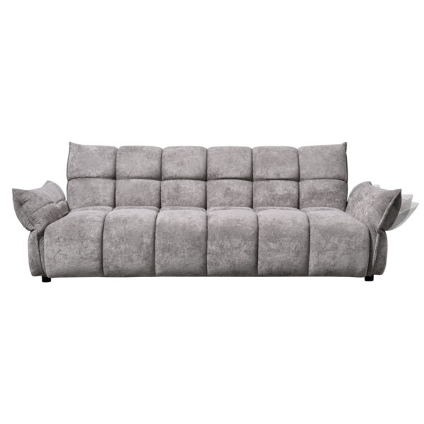 ΚΑΝΑΠΕΣ ΚΡΕΒΑΤΙ MELU HM3314.01 ΓΚΡΙ ΥΦΑΣΜΑ--ΚΑΘΙΣΜΑ POCKET SPRINGS 240-250x90x85Υεκ.