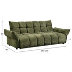 ΚΑΝΑΠΕΣ ΚΡΕΒΑΤΙ MELU HM3314.03 ΠΡΑΣΙΝΟ ΥΦΑΣΜΑ--ΚΑΘΙΣΜΑ POCKET SPRINGS 240-250x90x85Υεκ