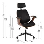 ΚΑΡΕΚΛΑ ΓΡΑΦΕΙΟΥ ΔΙΕΥΘΥΝΤΙΚΗ SUPERIOR PRO HM1109.01 ΚΑΡΥΔΙ-ΜΑΥΡO PU 63x67x123Yεκ.