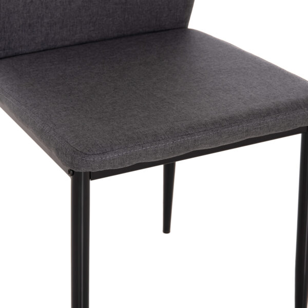 ΚΑΡΕΚΛΑ ΤΡΑΠΕΖΑΡΙΑΣ DIAZ HM18346.01 ΓΚΡΙ ΥΦΑΣΜΑ-ΜΕΤΑΛΛΙΚΑ ΠΟΔΙΑ ΜΑΥΡΑ 41,5x52x87Υεκ.